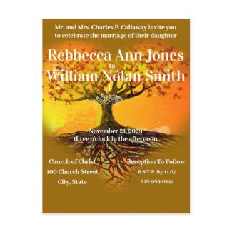 Roots Of Love Wedding Invitation Original Art postcard