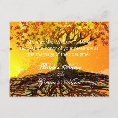 Original Wedding Invitations on Roots Of Love Wedding Invitations Original Art Post Card From Zazzle