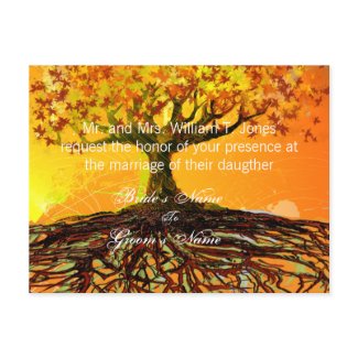 Roots of Love Wedding Invitations Original Art postcard