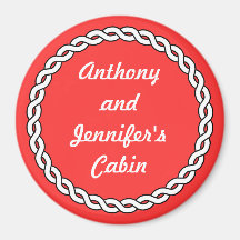 Rope Border Stateroom  Door Marker red Magnet