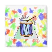 Rope Tension Drum Graphic image design Fridge Magnets