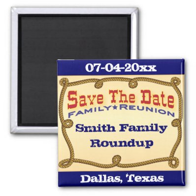 Rope western save the date fridge magnet