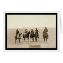 Roping a Gray Wolf in Wyoming 1887 Card