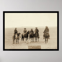 Roping a Gray Wolf in Wyoming 1887 Poster