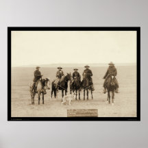 Roping a Gray Wolf in Wyoming 1887 Poster