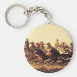 Roping Wild Horses by James Walker Keychain
