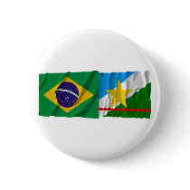 Roraima & Brazil Waving Flags buttons