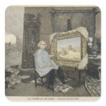 Rosa Bonheur  in her studio Square Stickers