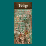 Rosa Bronze  Giraffes Damask Baby Invitation invitations