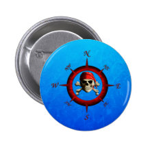 Rosa de compás del pirata pins