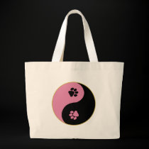 Rosa de las patas de Yin Yang bolsas
