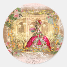 Rosa del fiesta de Marie Antonieta Versalles Pegatina