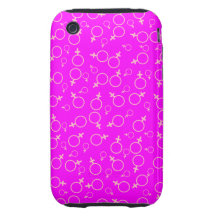 Rosa femenino del símbolo del género (Venus) en fu Tough iPhone 3 Protectores