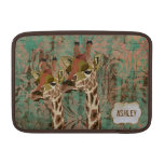 Rosa Giraffes Damask  Personalized  Macbook Sleeve