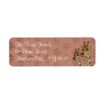 Rosa Giraffes Glitzy  Address Label