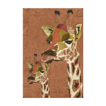Rosa Giraffes Glitzy Art Canvas canvas prints