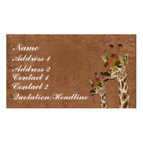 Rosa  Giraffes Glitzy  Business Card/Tags business cards