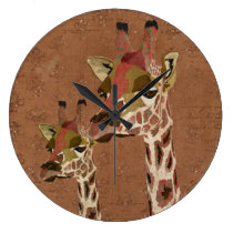 Rosa Giraffes Glitzy  Clock wall clocks