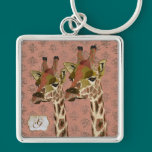 Rosa Giraffes Glitzy Keychain keychains