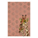 Rosa Giraffes Glitzy  Stationery