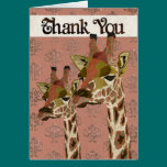 Rosa Giraffes Glitzy  Thank You Card cards