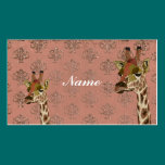 Rosa  Giraffes Pink Glitzy  Business Card/Tags business cards