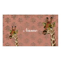 Rosa  Giraffes Pink Glitzy  Business Card/Tags business cards