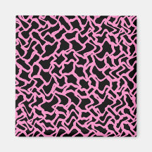 Rosa negro y brillante del modelo gráfico abstract iman para frigorífico