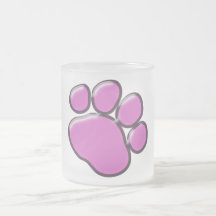 Rosa plástico de Pawprints de los rastros de las p Taza De Café