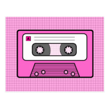 Rosa retro 80" s Mixtape Tarjeta Postal