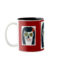 Rosa Sugar Skull Mug by gingerbabies Rosa Sugar Skull Mug