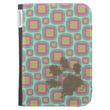 Rosa y menta retros; Pawprint divertido