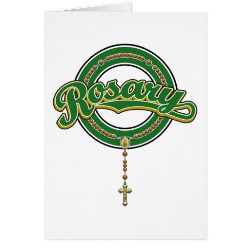 Rosary Circle Script Logo Green on Green Card | Zazzle