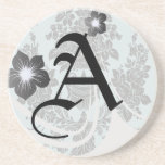 rosas de damasco azules claros y black.ai posavasos personalizados