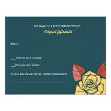 Rosas exóticos - tarjetas de RSVP Comunicado Personal