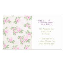 Rosas rosados elegantes florales del vintage tarjetas de visita