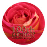 Rose 100th Birthday Celebration Custom Invitation