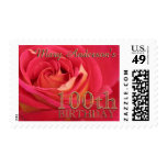 Rose 100th Birthday Celebration Custom Postage