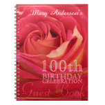 Rose 100th Birthday Celebration Guest book Spiral Notebook