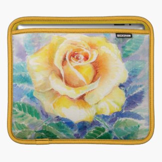 Illustrated Yellow Rose iPad Sleeve