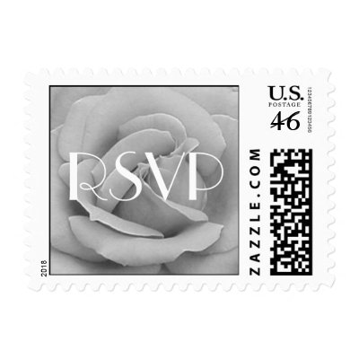 rose 2 x 2 black and white, RSVP Postage Stamp