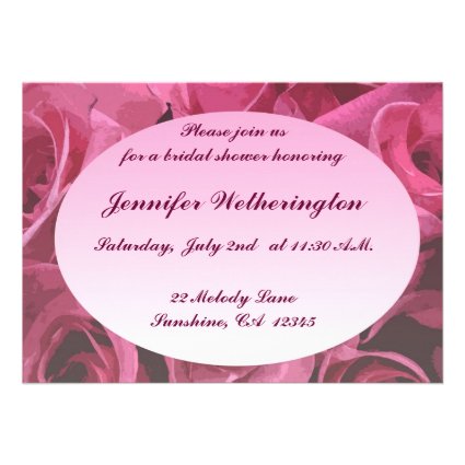 Rose Abstract Bridal Shower Personalized Announcements