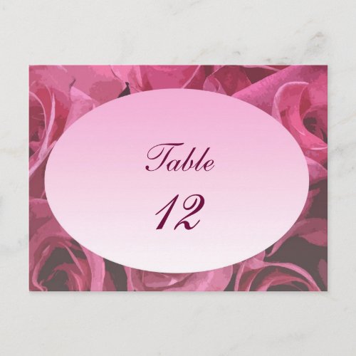 Rose Abstract Table Number zazzle_postcard