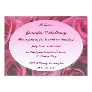 Rose Abstract Wedding Brunch 5" X 7" Invitation Card