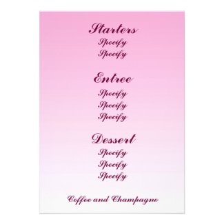 Rose Abstract Wedding Menu Announcements