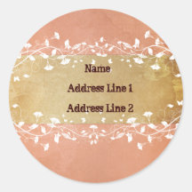 Rose Address Labels Round Sticker