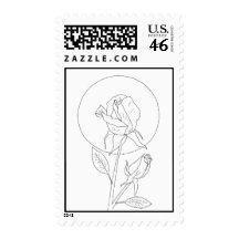 Rose and Bud Stamps