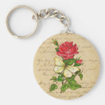 Rose and Butterfly Keychain