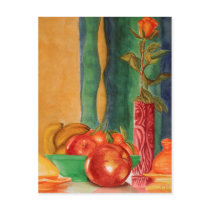rose and fruits still life watercolor postcards by nefera rose and fruits still life watercolor postcards