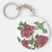 Rose and Hummingbir Key Chains